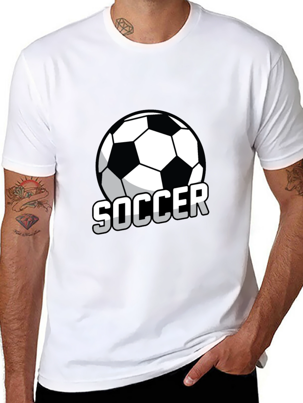 Soccer Ball Graphic T-Shirt - Black Casual Tee