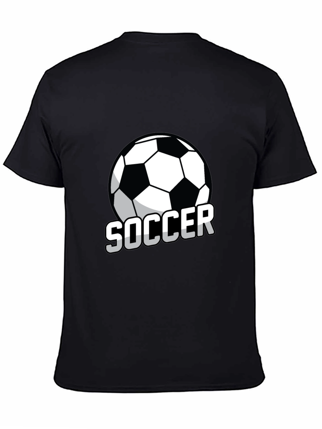 Soccer Ball Graphic T-Shirt - Black Casual Tee