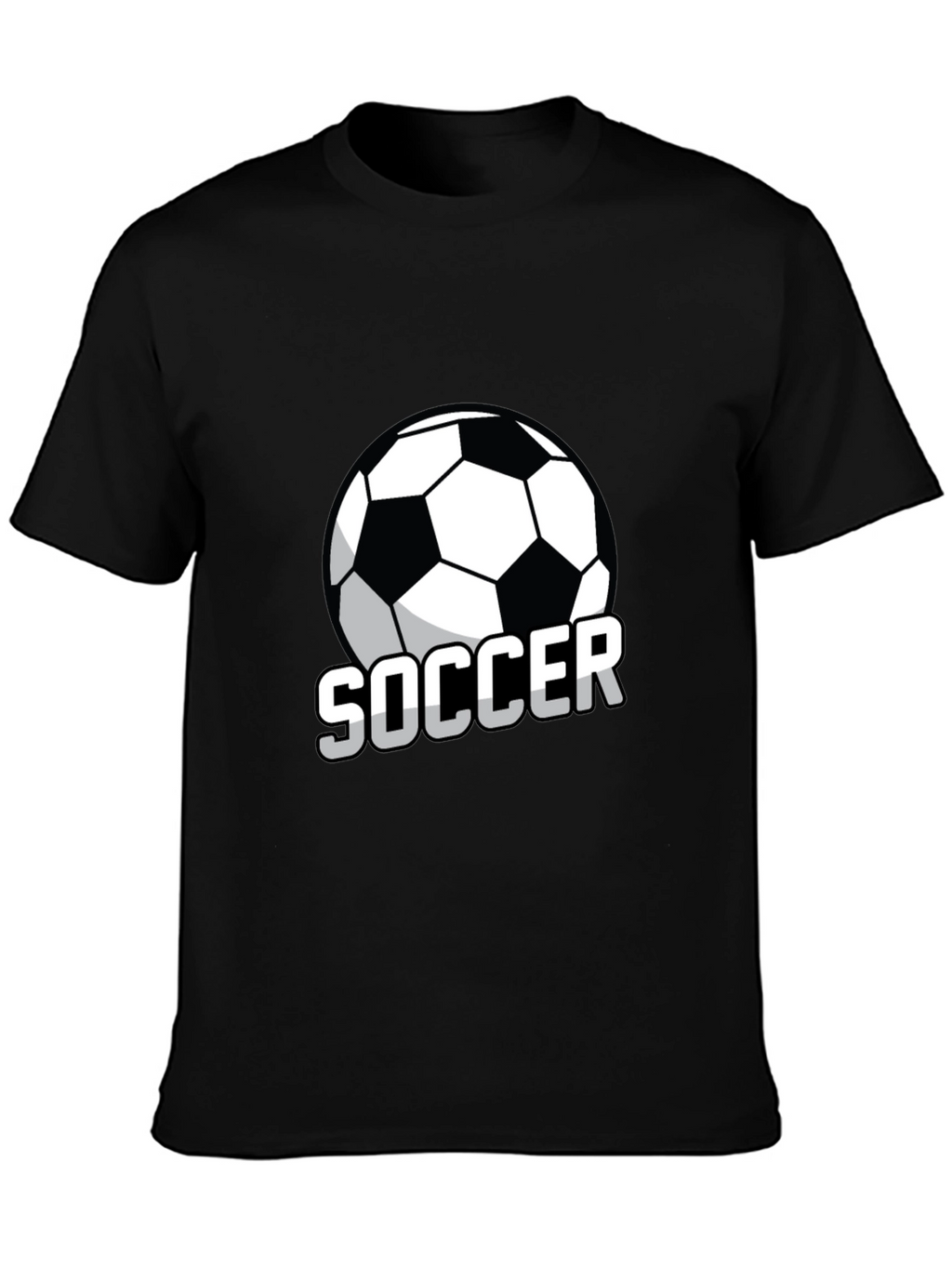 Soccer Ball Graphic T-Shirt - Black Casual Tee