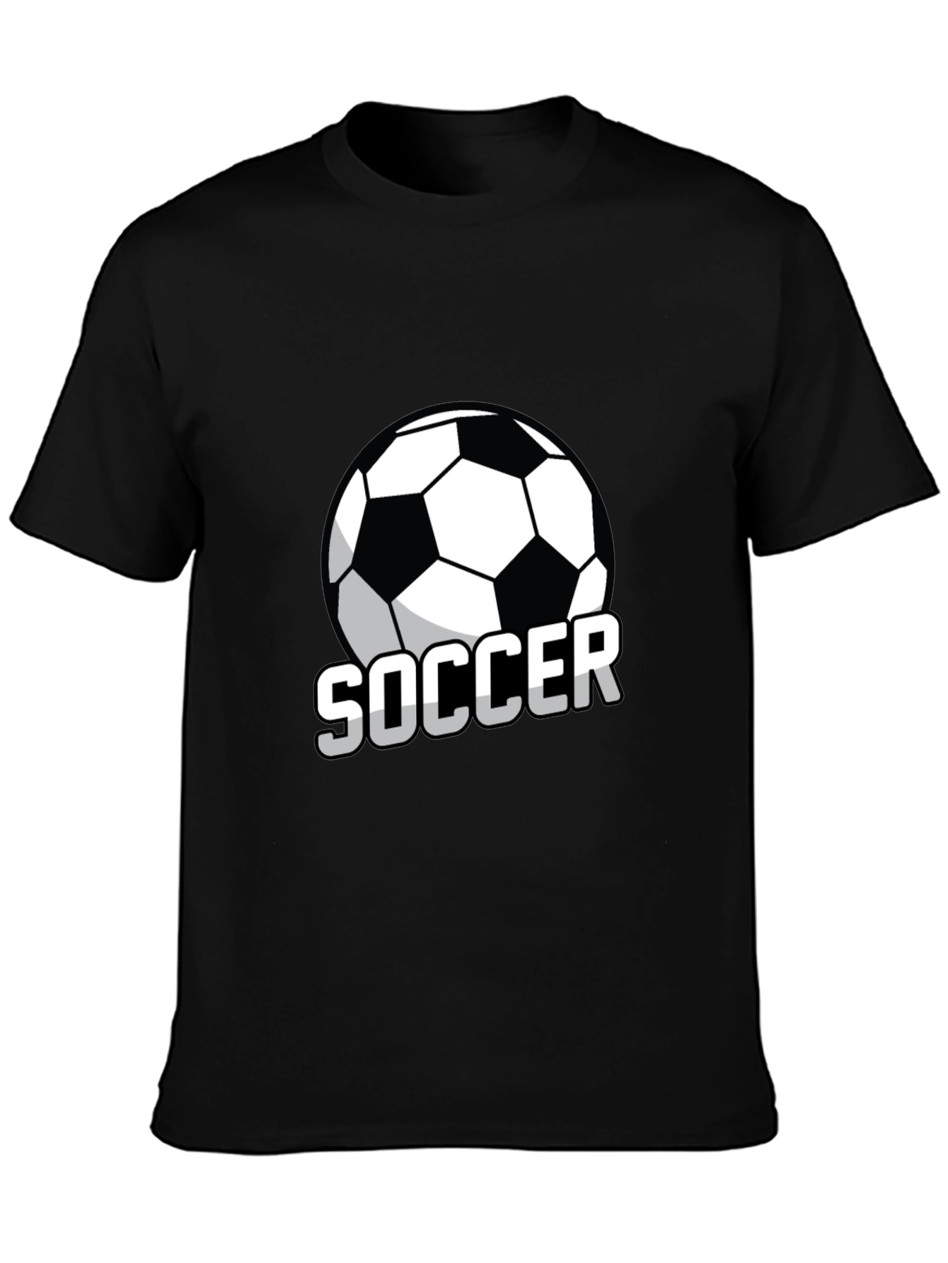 Soccer Ball Graphic T-Shirt - Black Casual Tee
