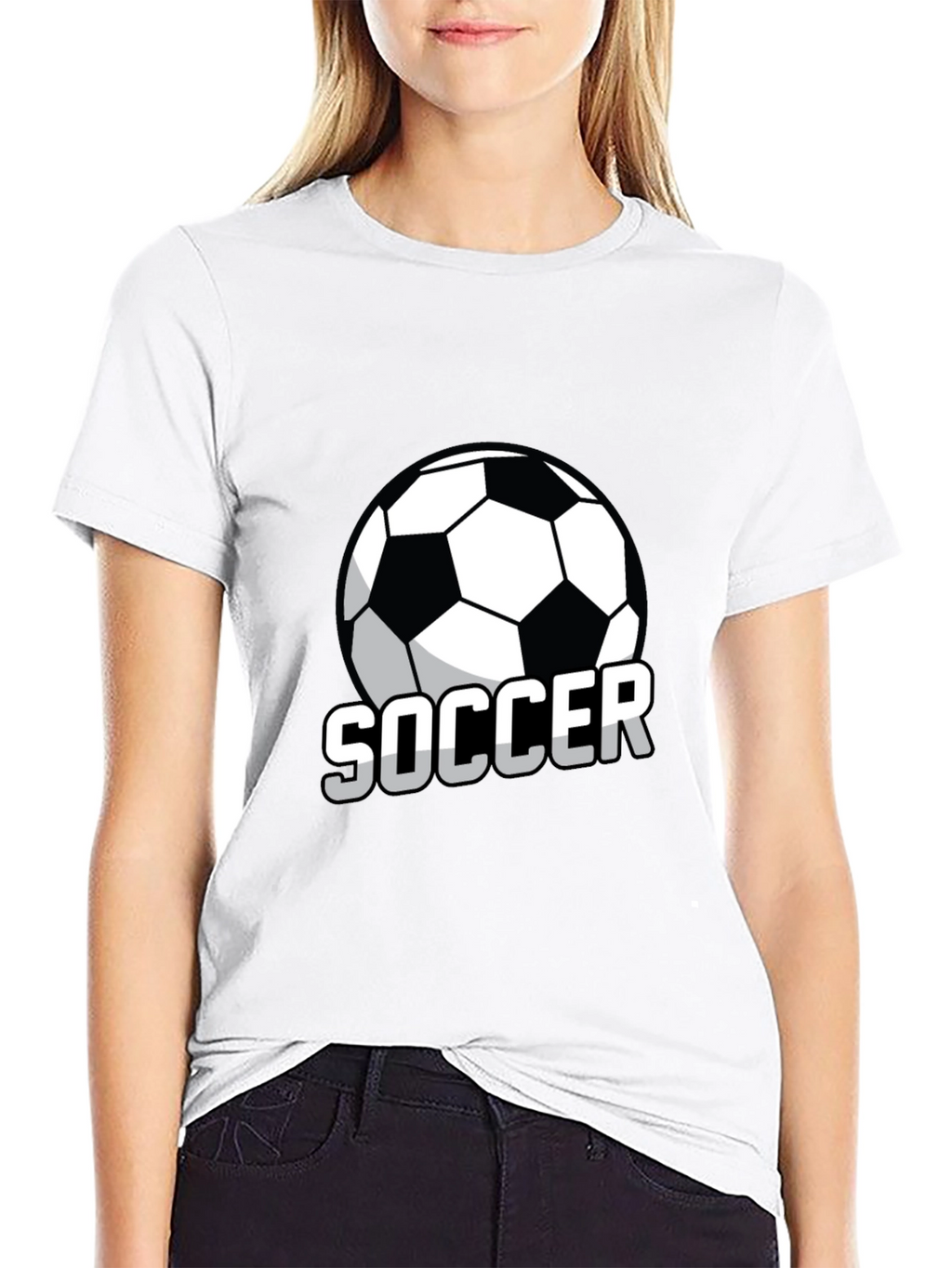 Soccer Ball Graphic T-Shirt - Black Casual Tee