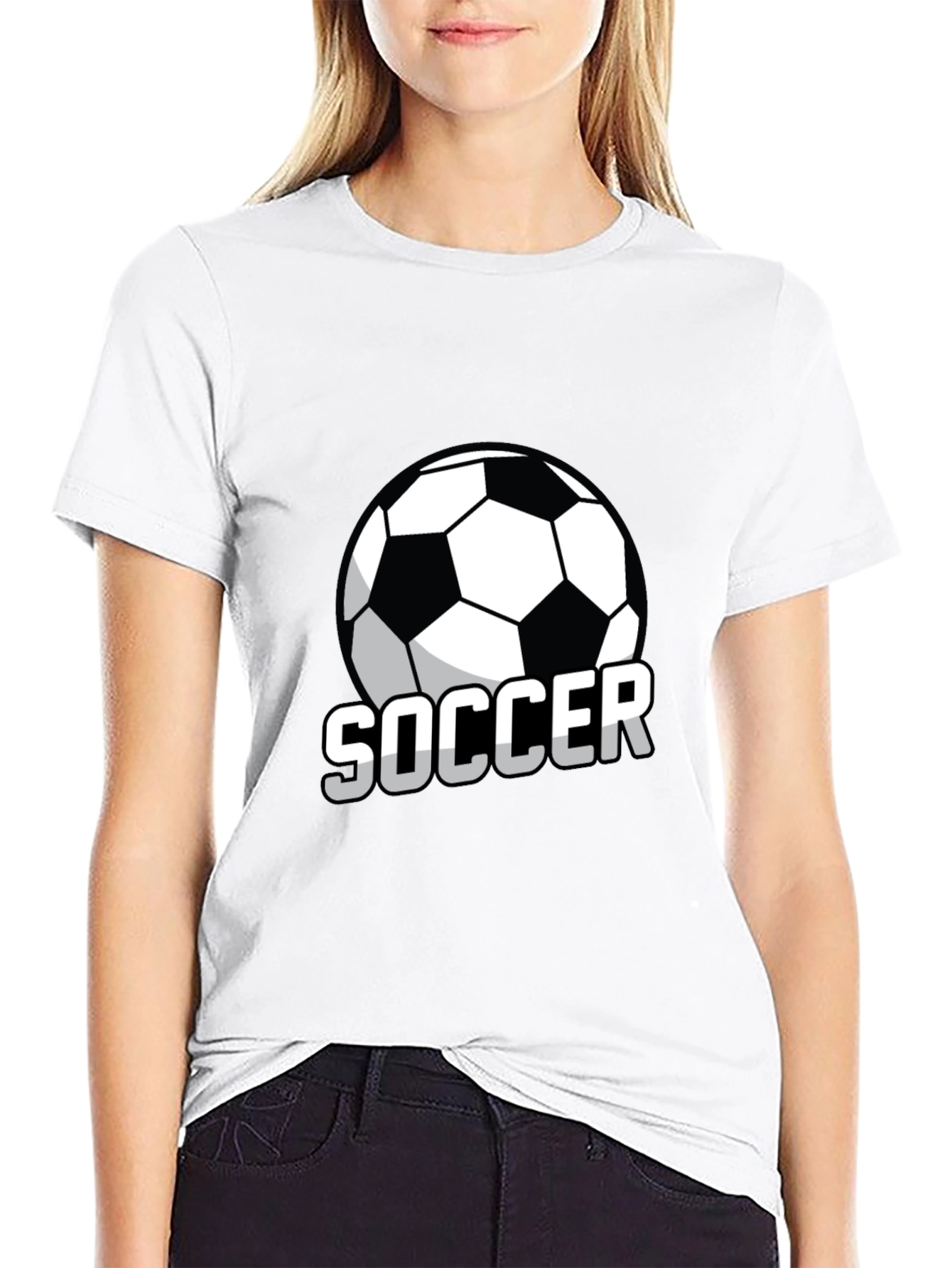 Soccer Ball Graphic T-Shirt - Black Casual Tee