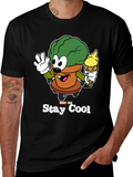 Stay Cool Cartoon Graphic T-Shirt