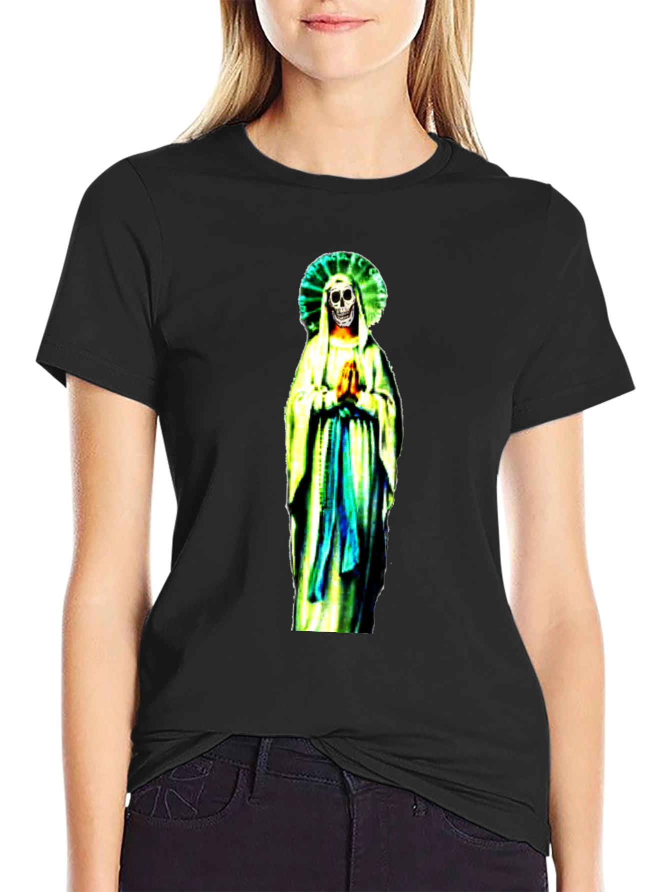 Grim Reaper Virgin Mary T-Shirt - Black