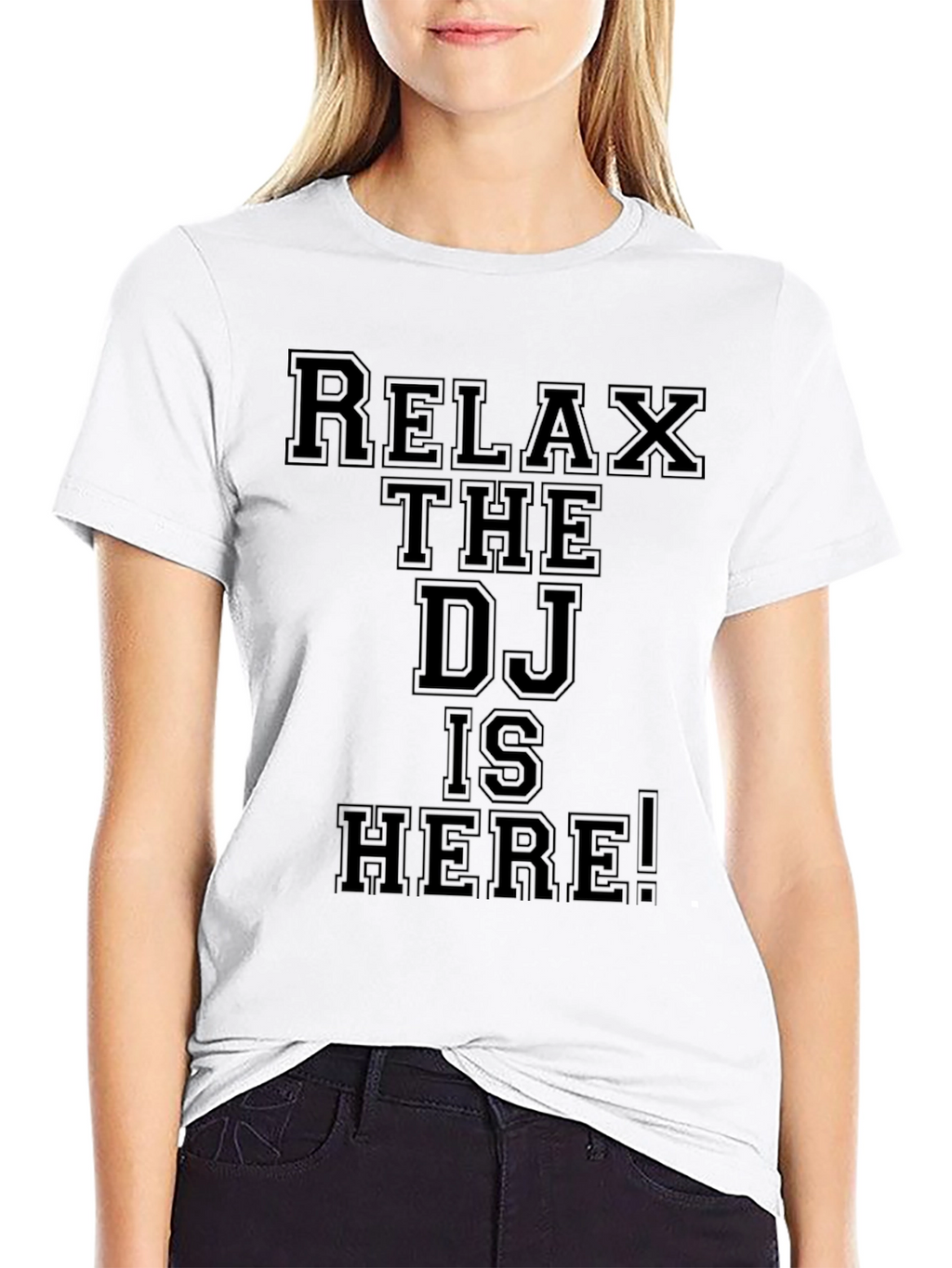 Relax The DJ is Here! Graphic Tee - Black
