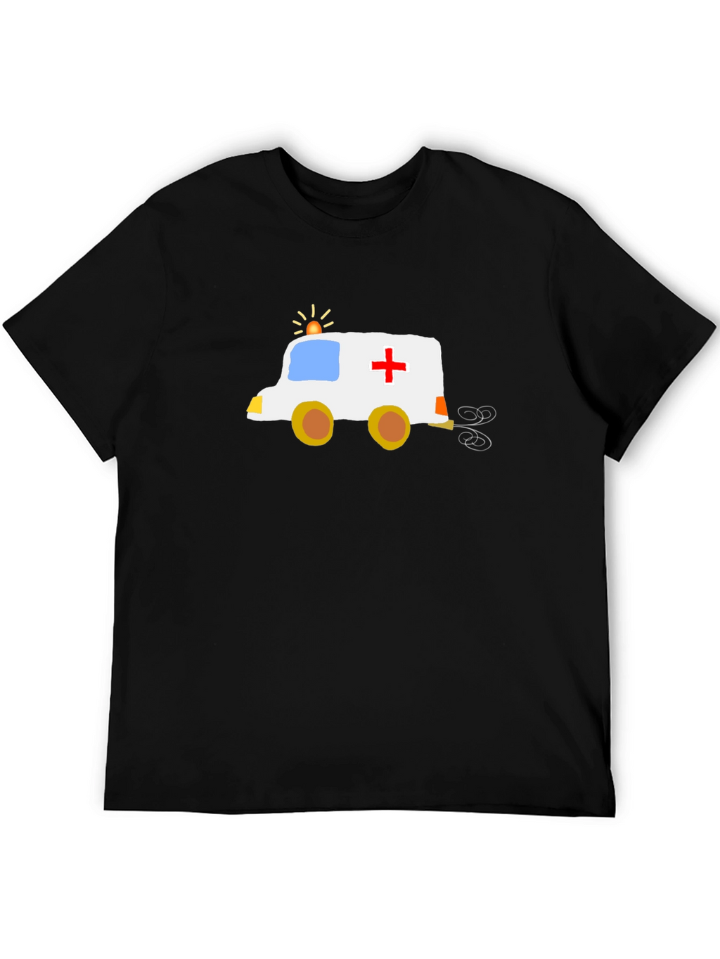 Funny Cartoon Ambulance T-Shirt - Black