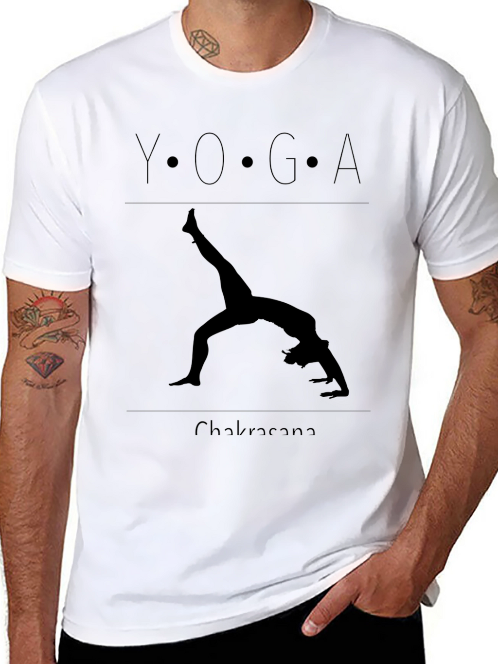 Yoga Chakra Pose Black Graphic Tee