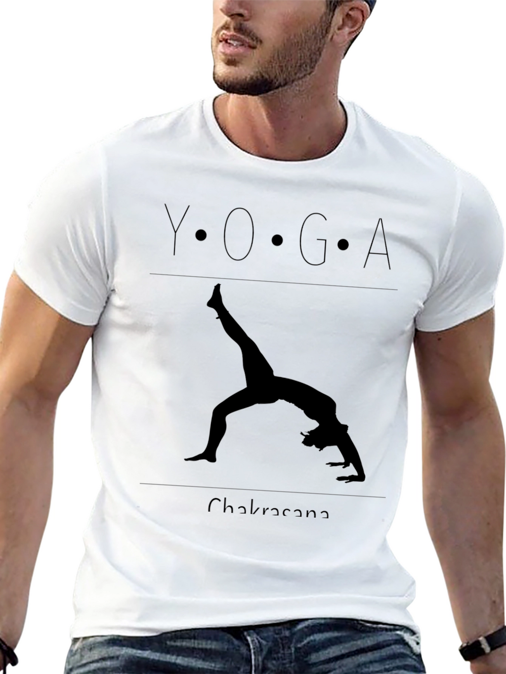 Yoga Chakra Pose Black Graphic Tee