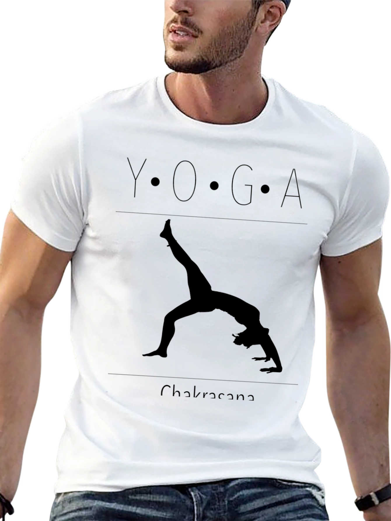 Yoga Chakra Pose Black Graphic Tee