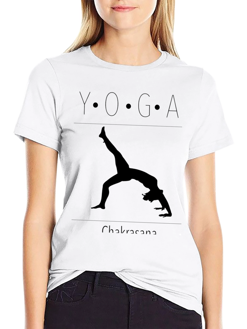 Yoga Chakra Pose Black Graphic Tee
