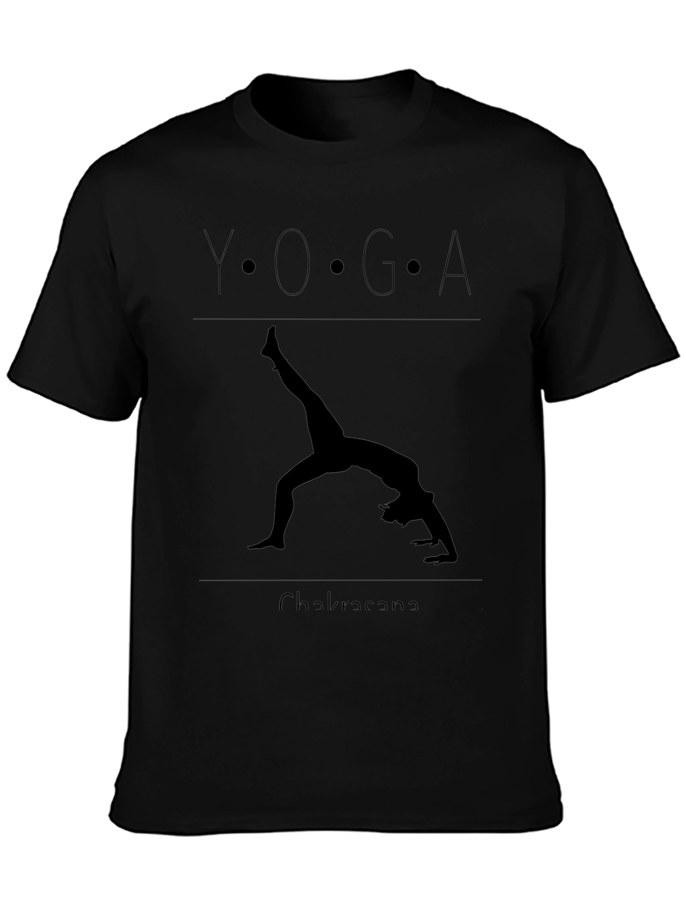 Yoga Chakra Pose Black Graphic Tee