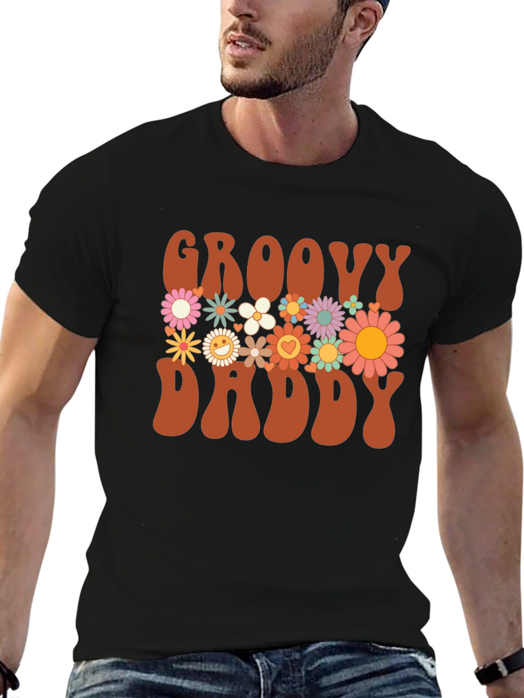 Groovy Daddy Floral Graphic T-Shirt
