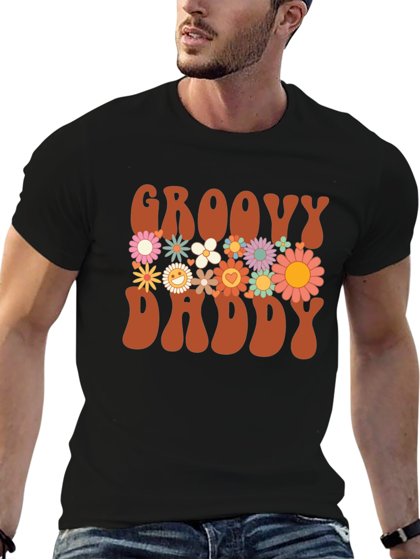 Groovy Daddy Floral Graphic T-Shirt