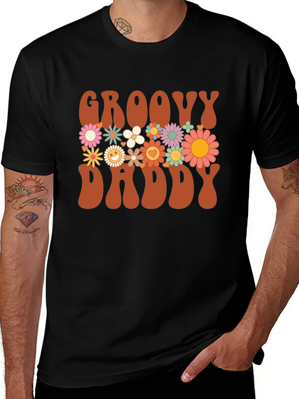 Groovy Daddy Floral Graphic T-Shirt