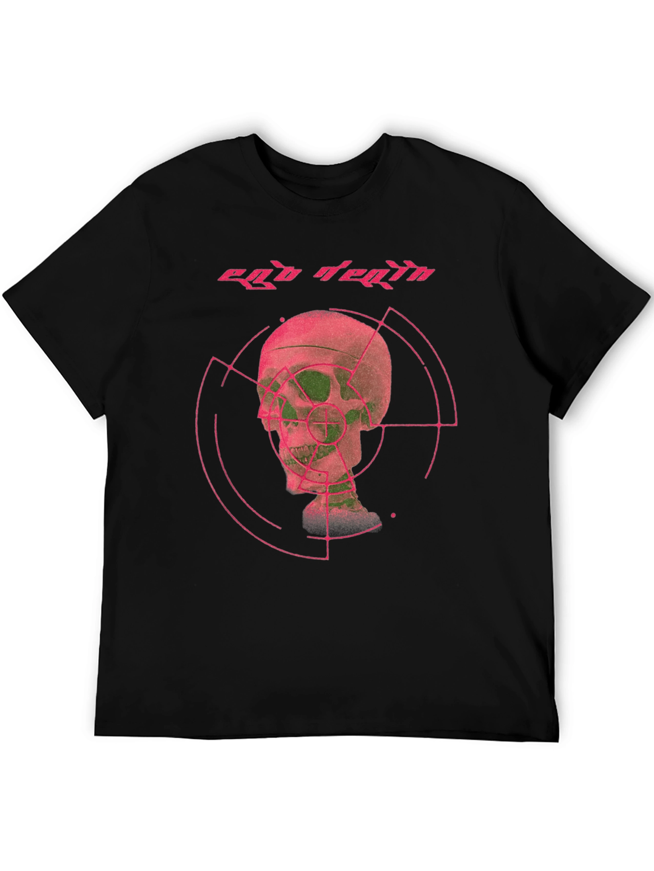 Ego Death Graphic Tee - Black Cotton Skull Print
