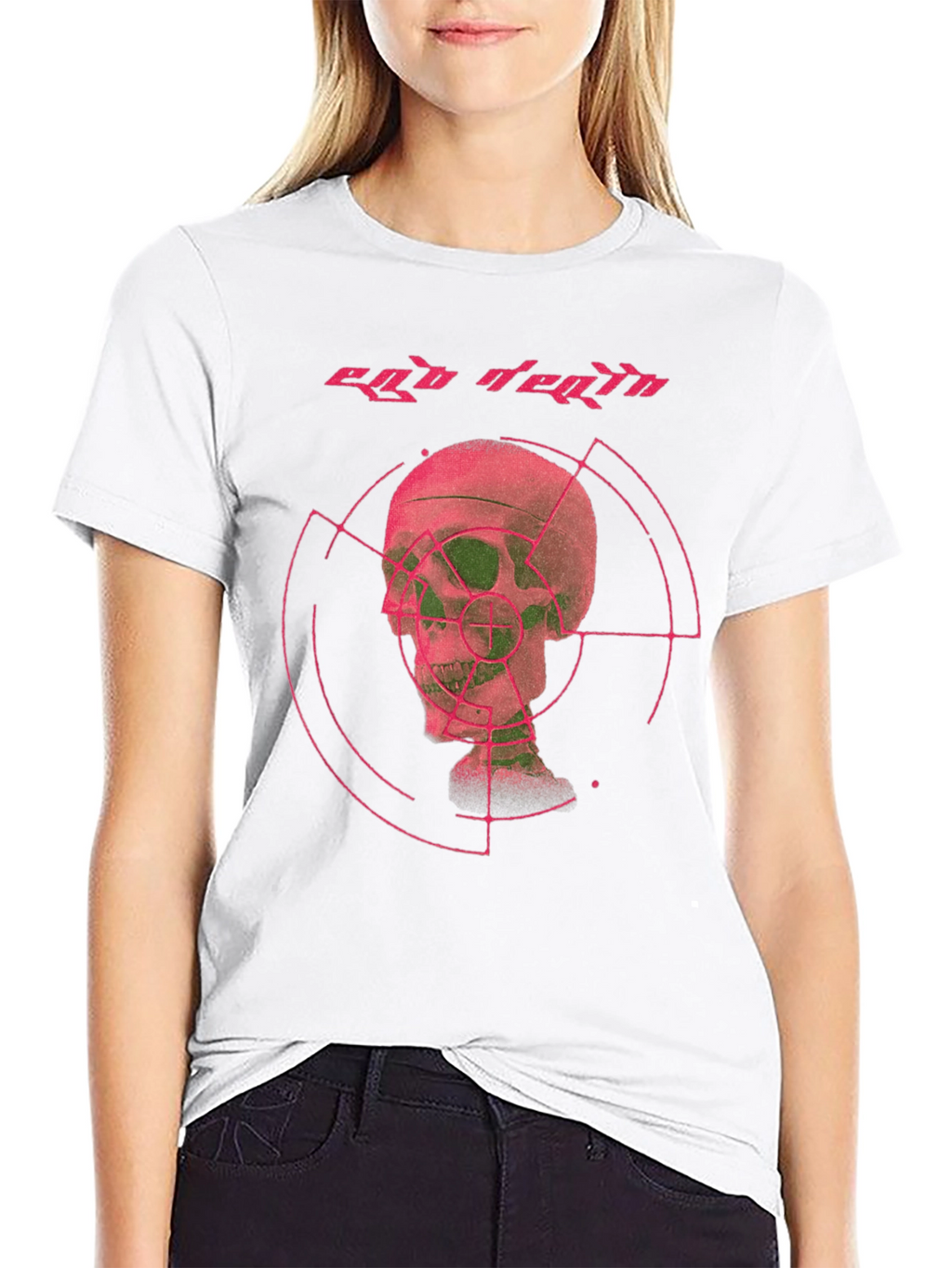 Ego Death Graphic Tee - Black Cotton Skull Print