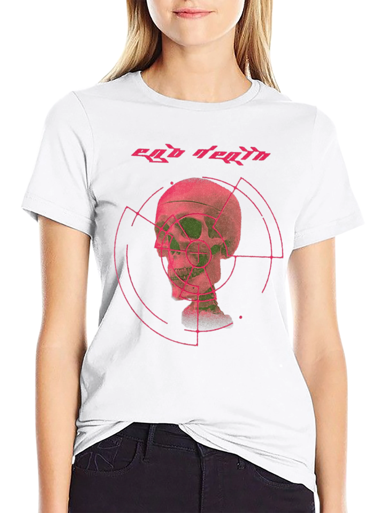 Ego Death Graphic Tee - Black Cotton Skull Print
