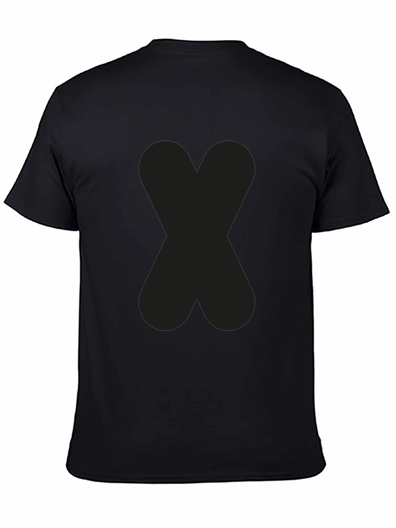 Solid Black Tee with Abstract Design