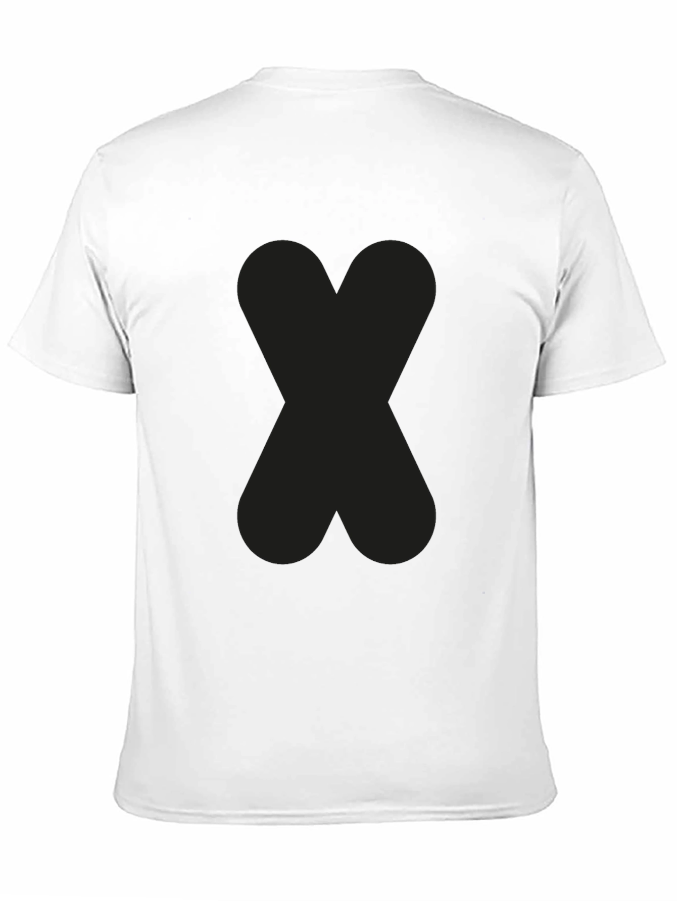 Solid Black Tee with Abstract Design