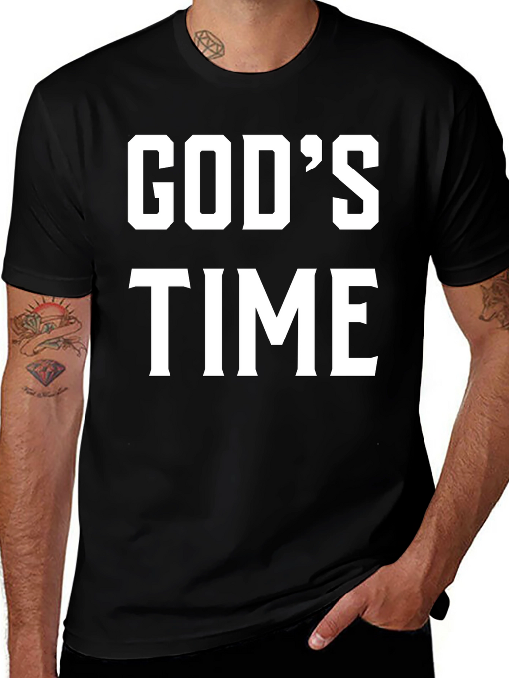 Gods Time Graphic T-Shirt - Black