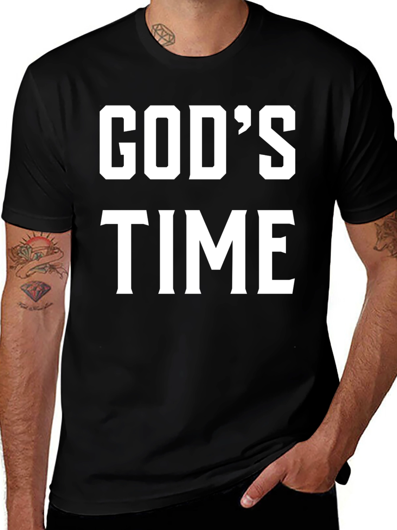 Gods Time Graphic T-Shirt - Black