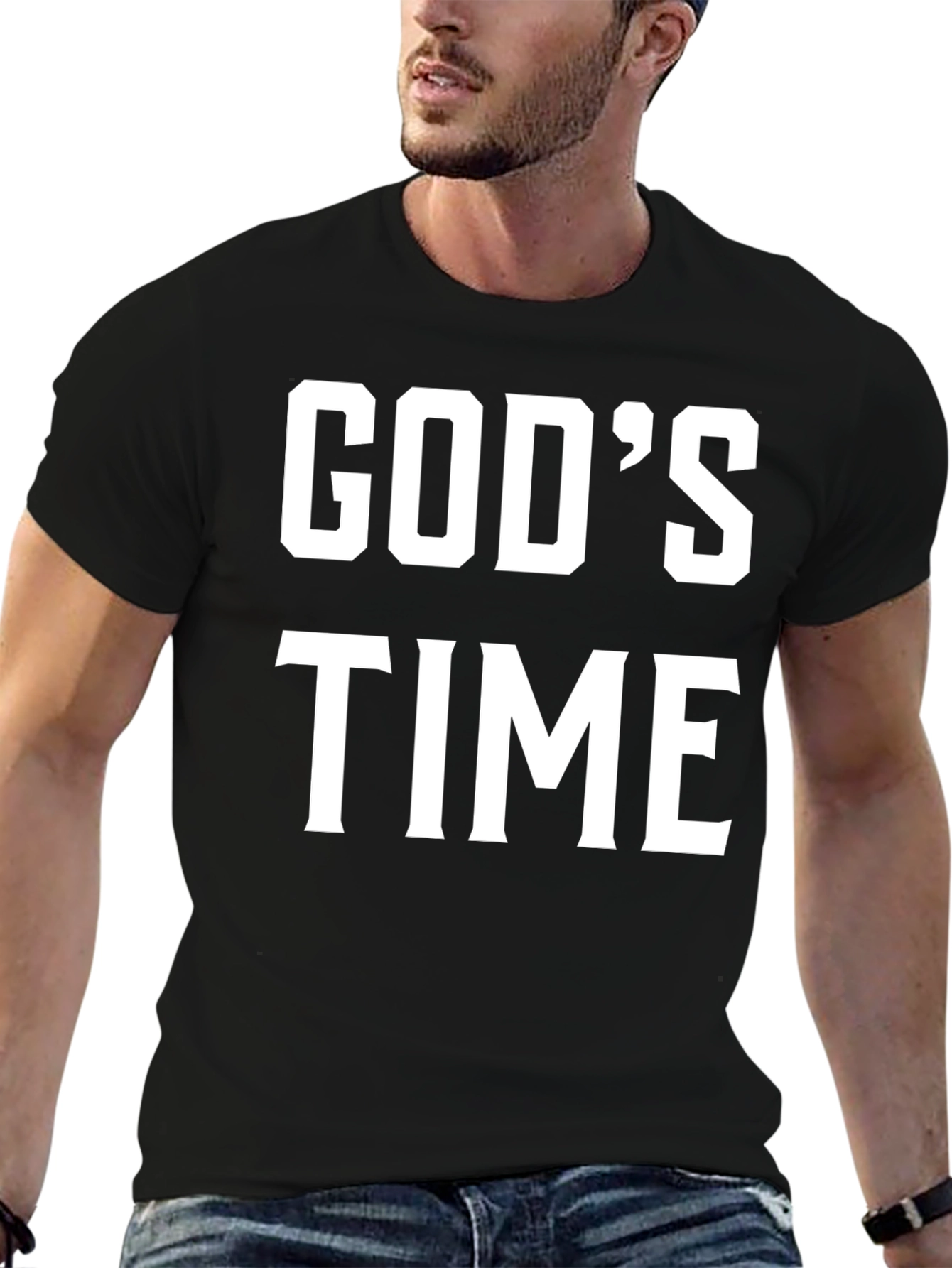 Gods Time Graphic T-Shirt - Black