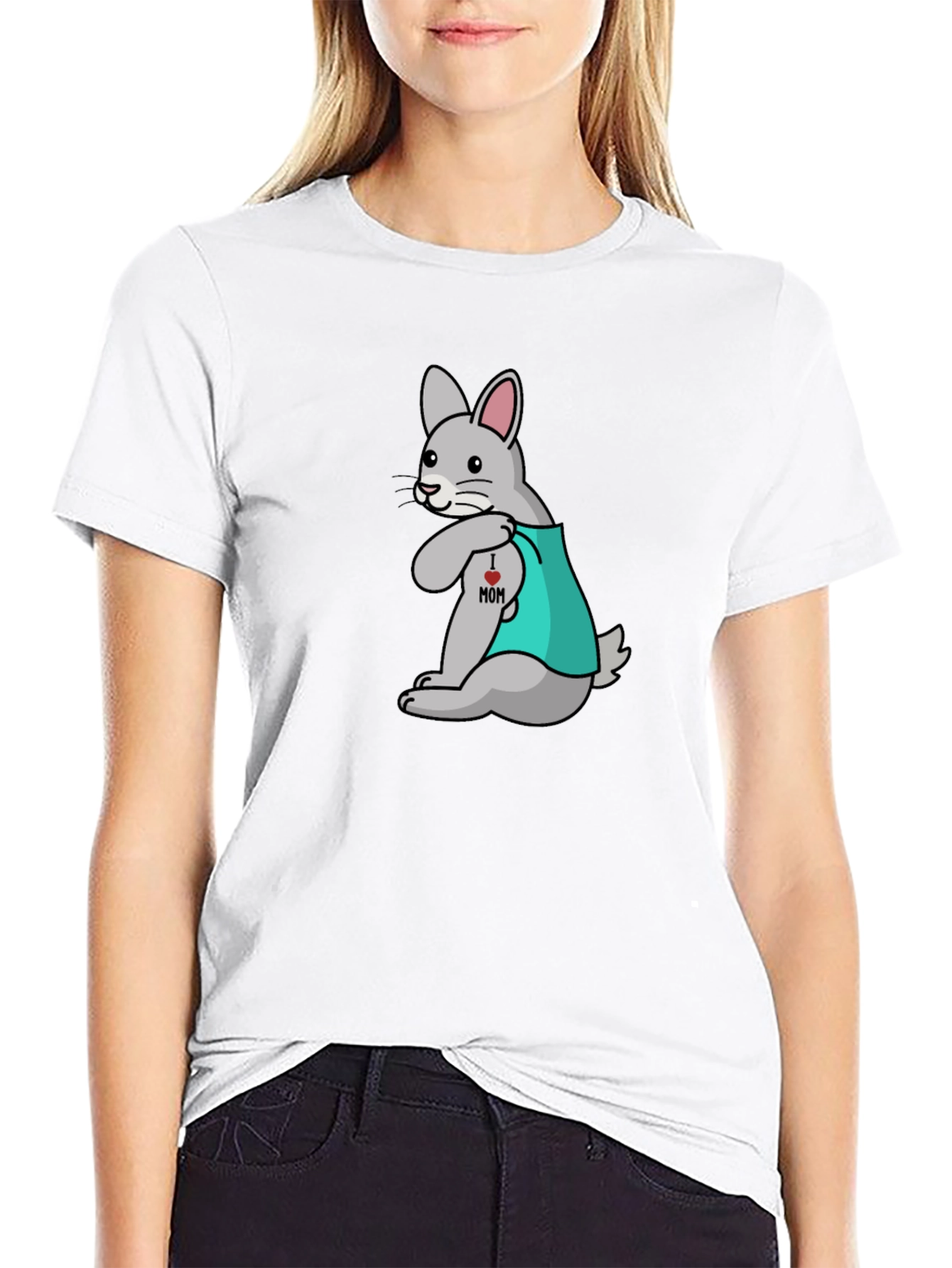 Funny Tattooed Rabbit Graphic T-Shirt