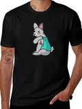 Funny Tattooed Rabbit Graphic T-Shirt
