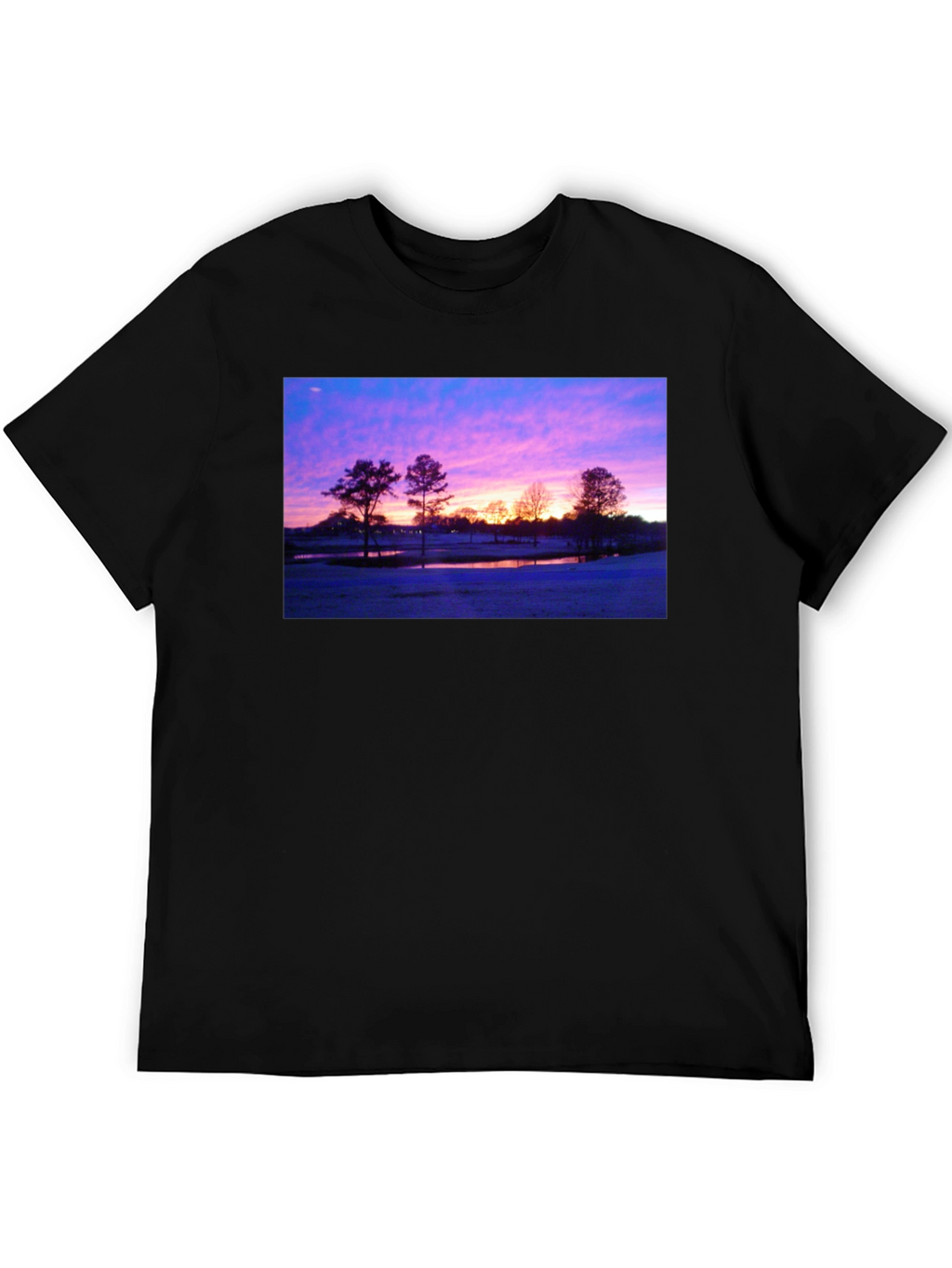 Sunrise Landscape Graphic Black T-Shirt