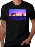 Sunrise Landscape Graphic Black T-Shirt