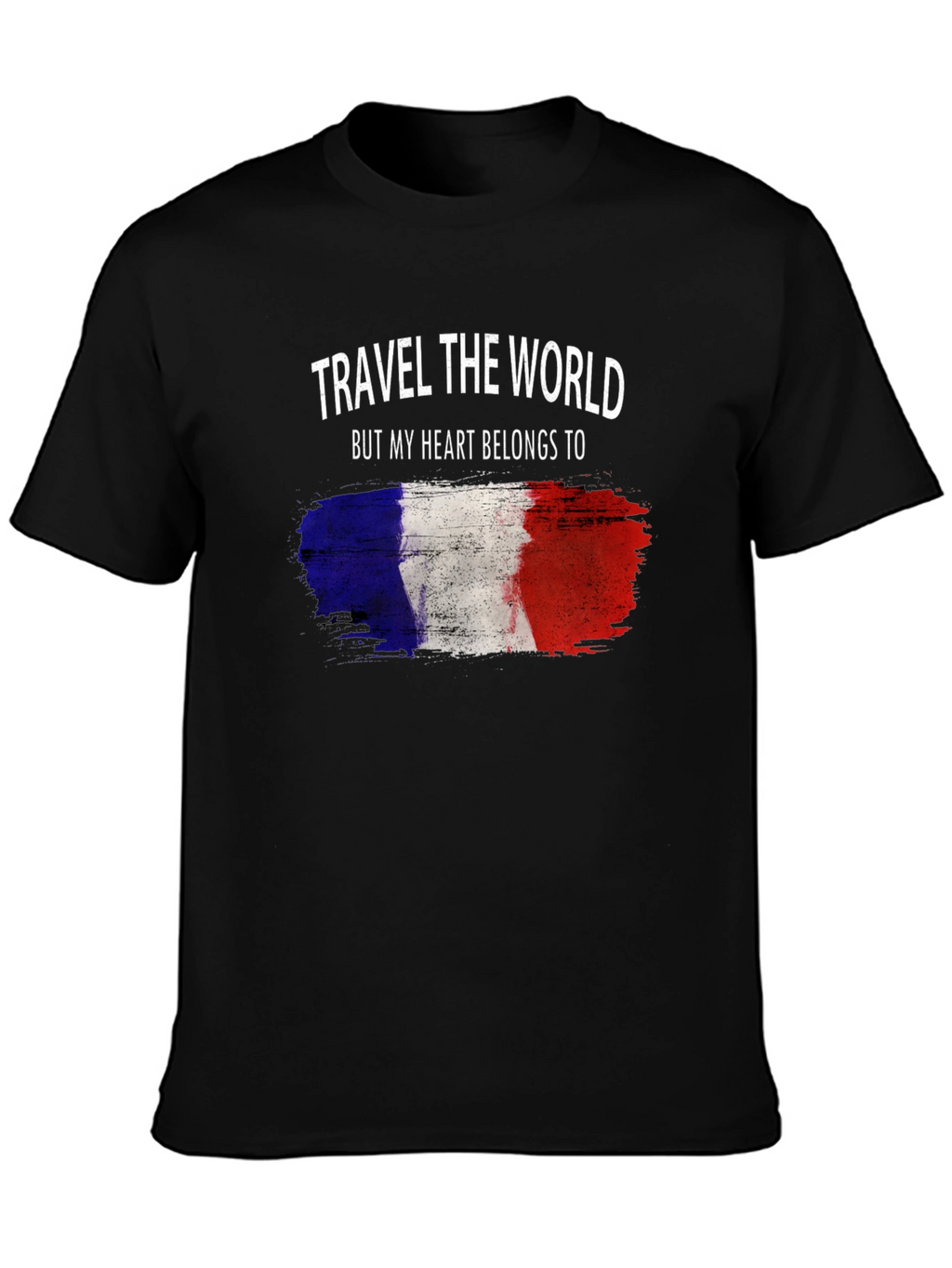 France Flag Heart T-Shirt - Travel Lover Tee