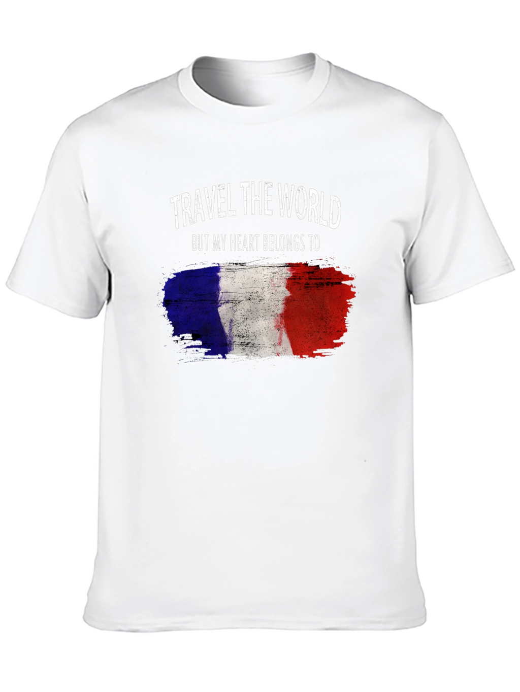 France Flag Heart T-Shirt - Travel Lover Tee