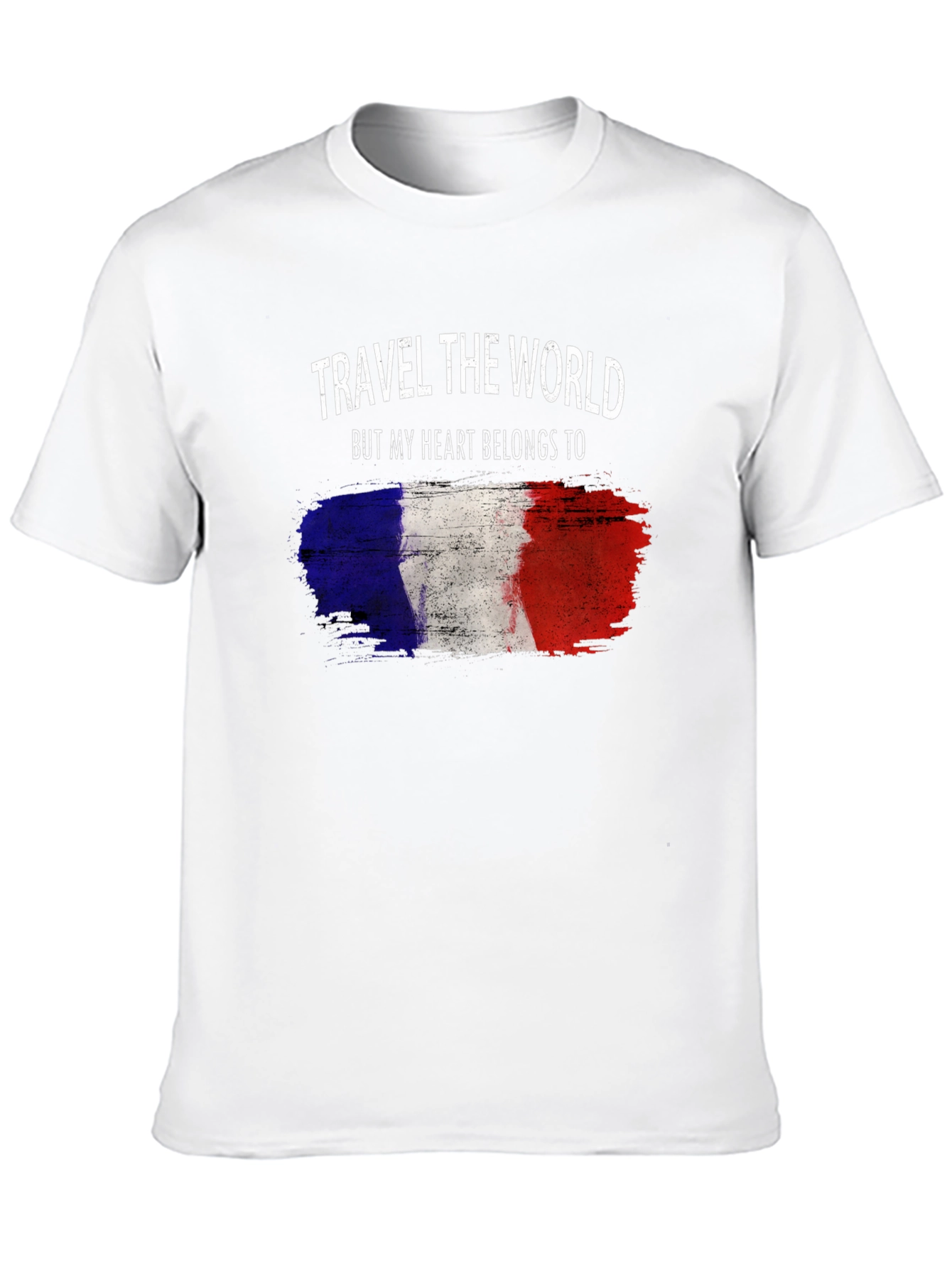 France Flag Heart T-Shirt - Travel Lover Tee