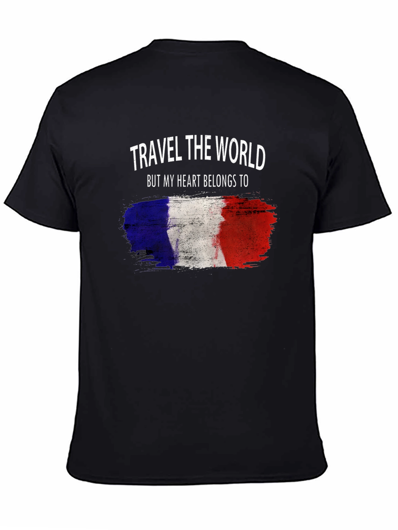 France Flag Heart T-Shirt - Travel Lover Tee