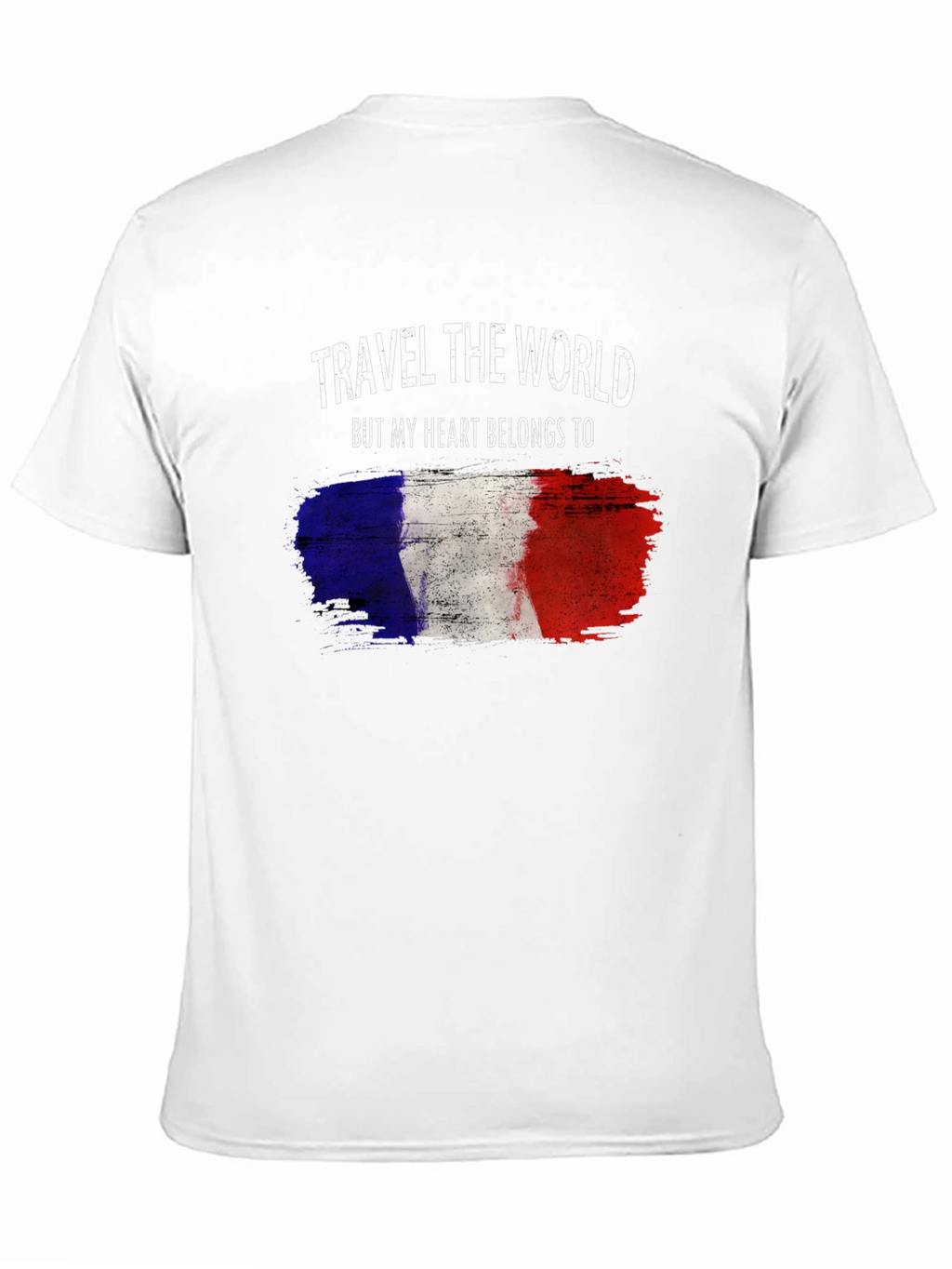 France Flag Heart T-Shirt - Travel Lover Tee