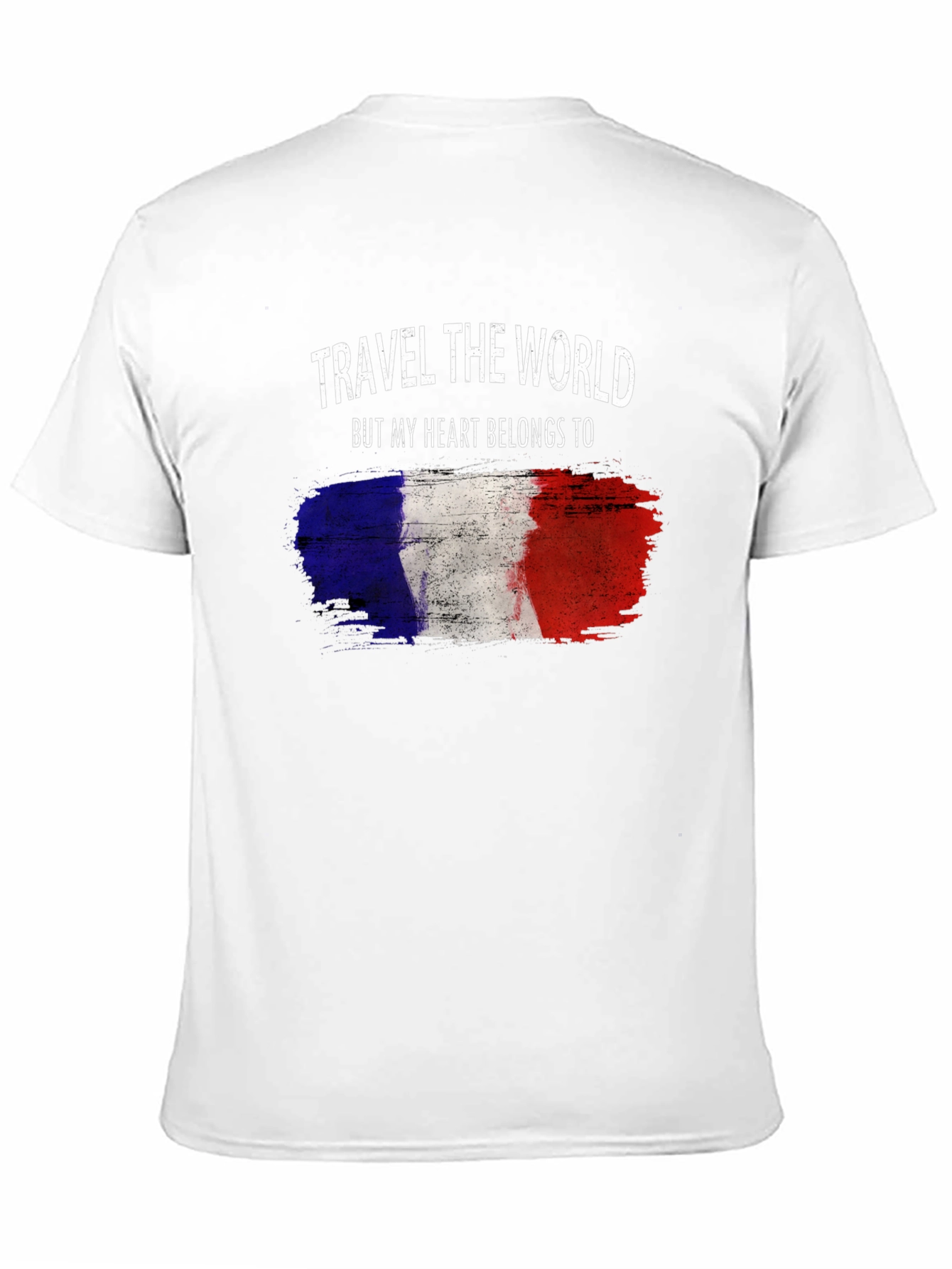 France Flag Heart T-Shirt - Travel Lover Tee