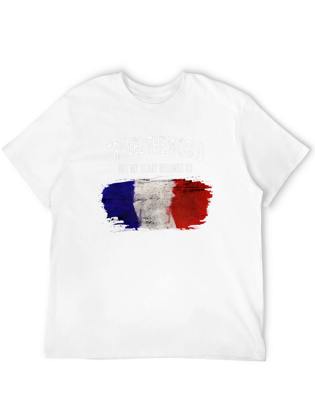 France Flag Heart T-Shirt - Travel Lover Tee