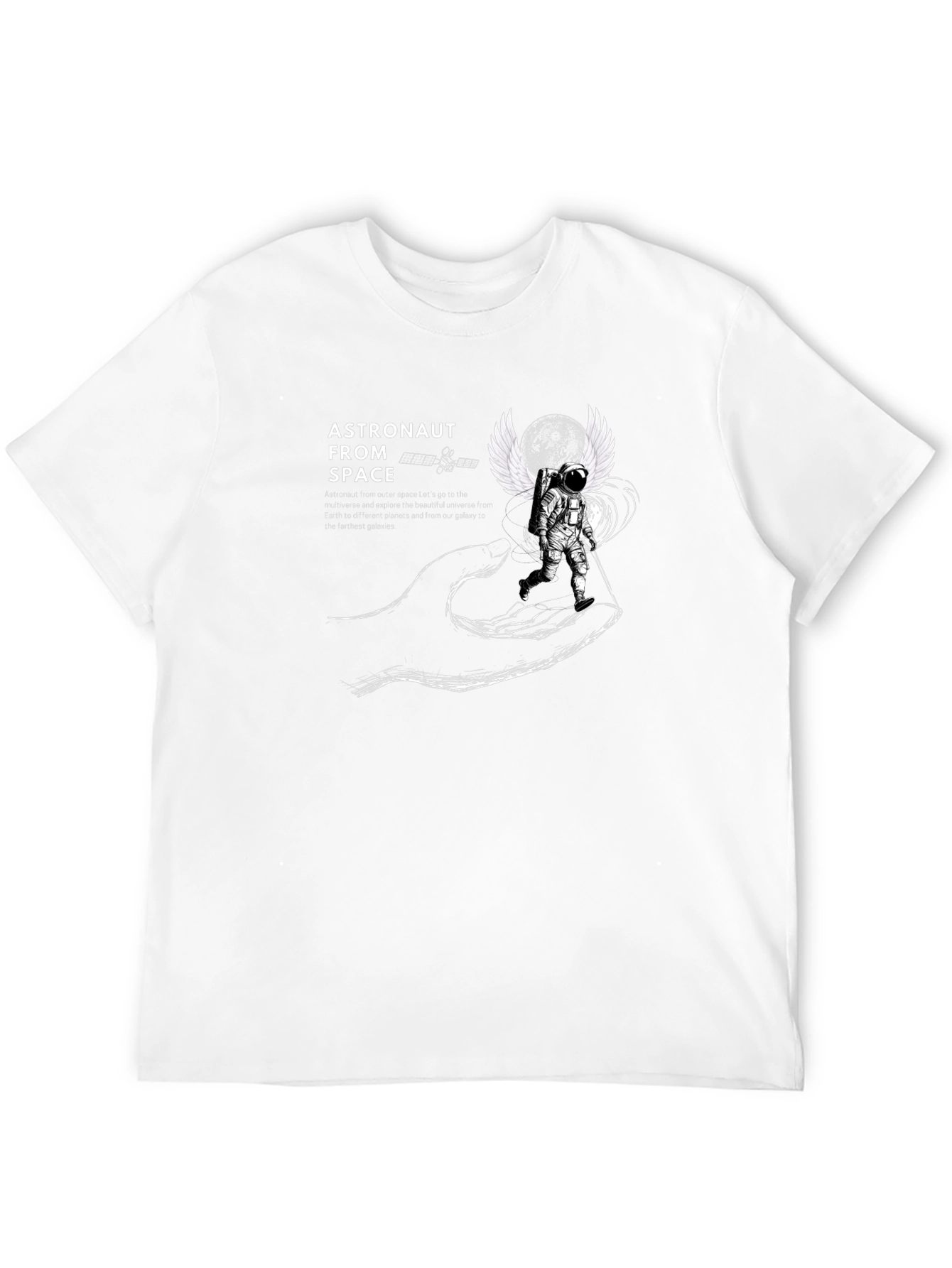 Astronaut in Space Graphic T-Shirt - Black