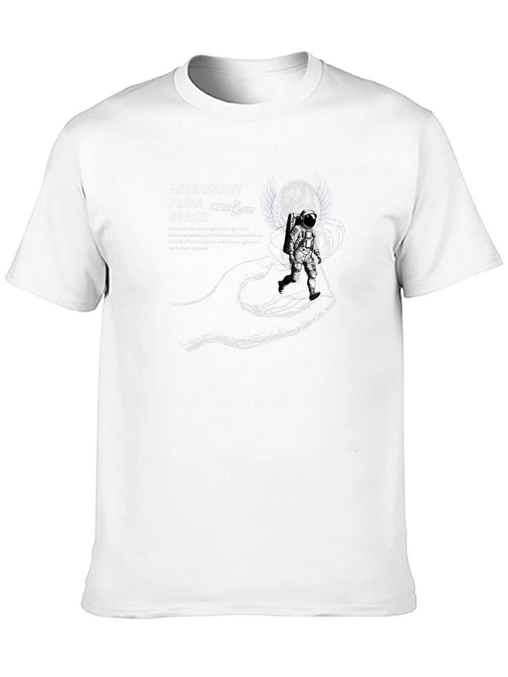Astronaut in Space Graphic T-Shirt - Black