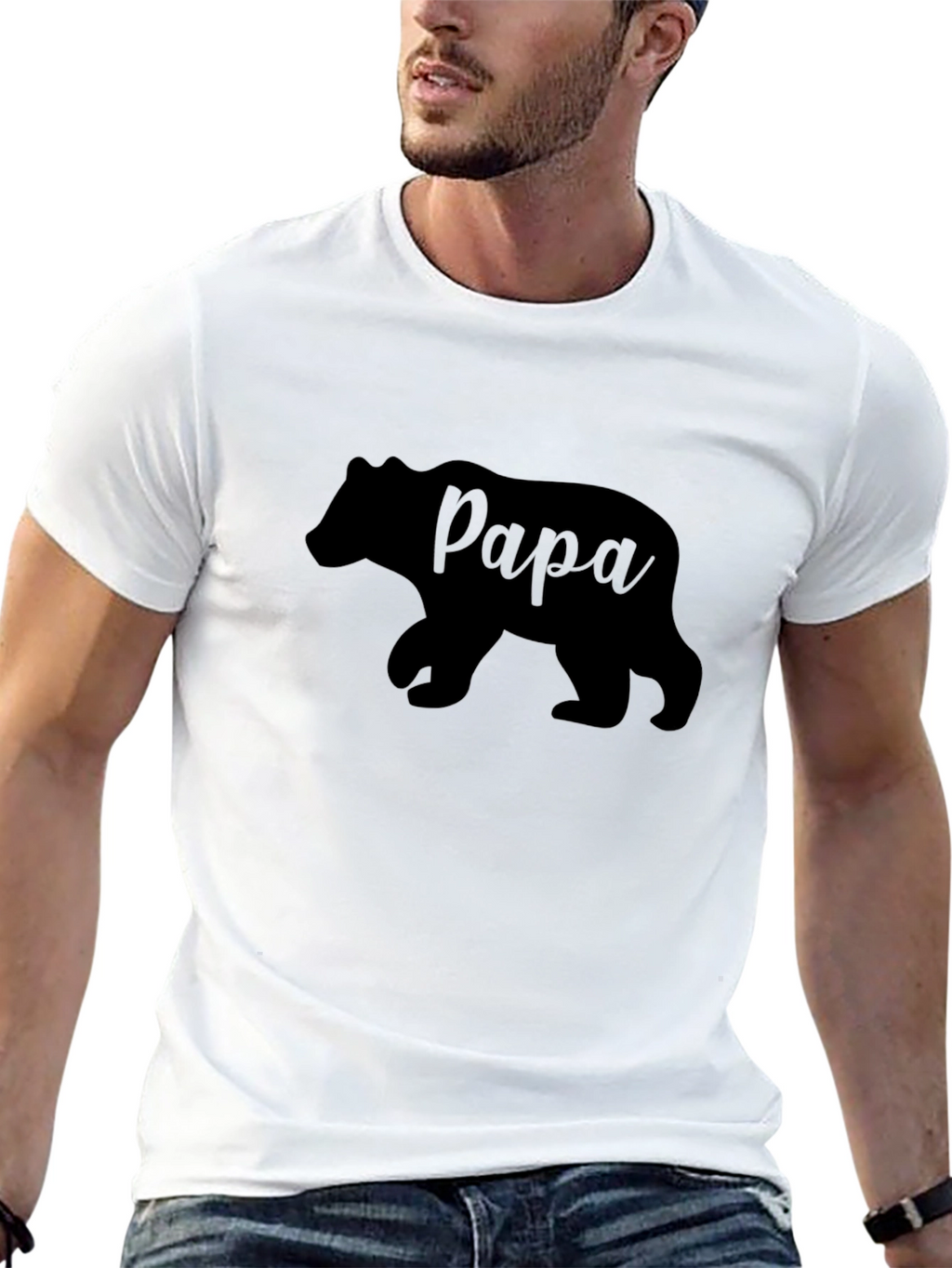 Papa Bear Graphic T-Shirt - Black
