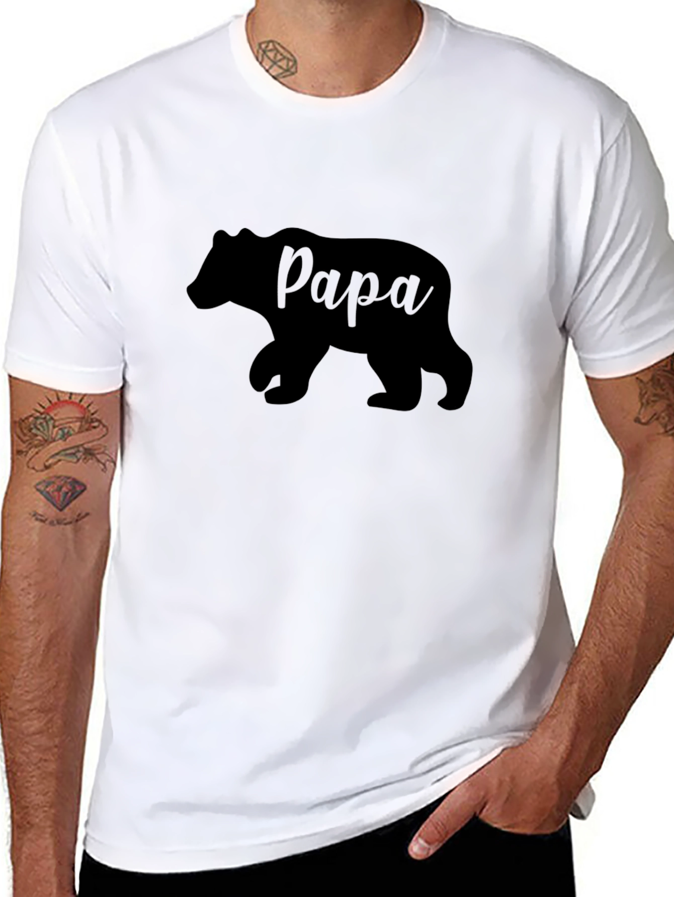 Papa Bear Graphic T-Shirt - Black