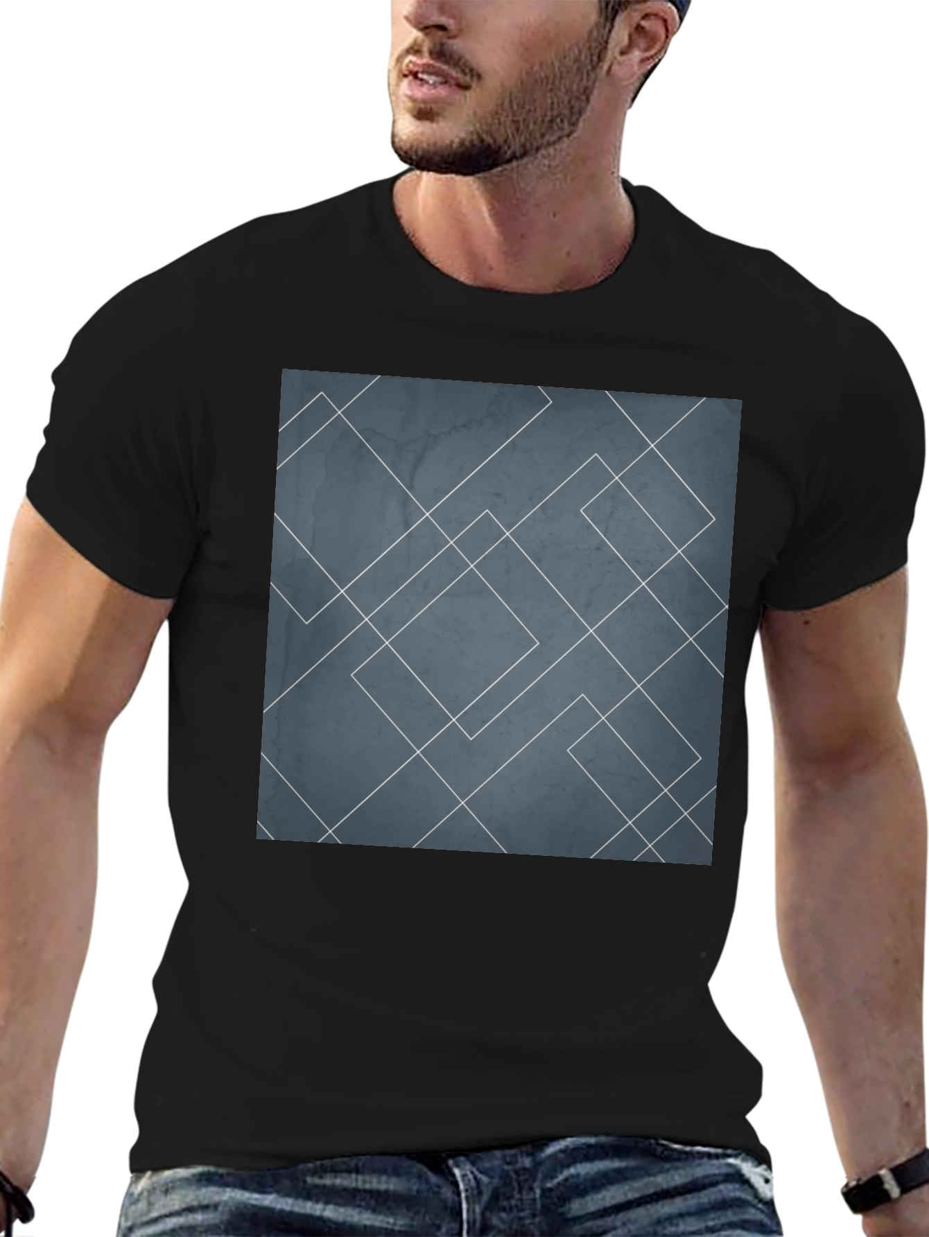 Geometric Lines Graphic Tee - Modern Style