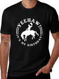 Yeehaw Birthday Cowboy Graphic T-Shirt