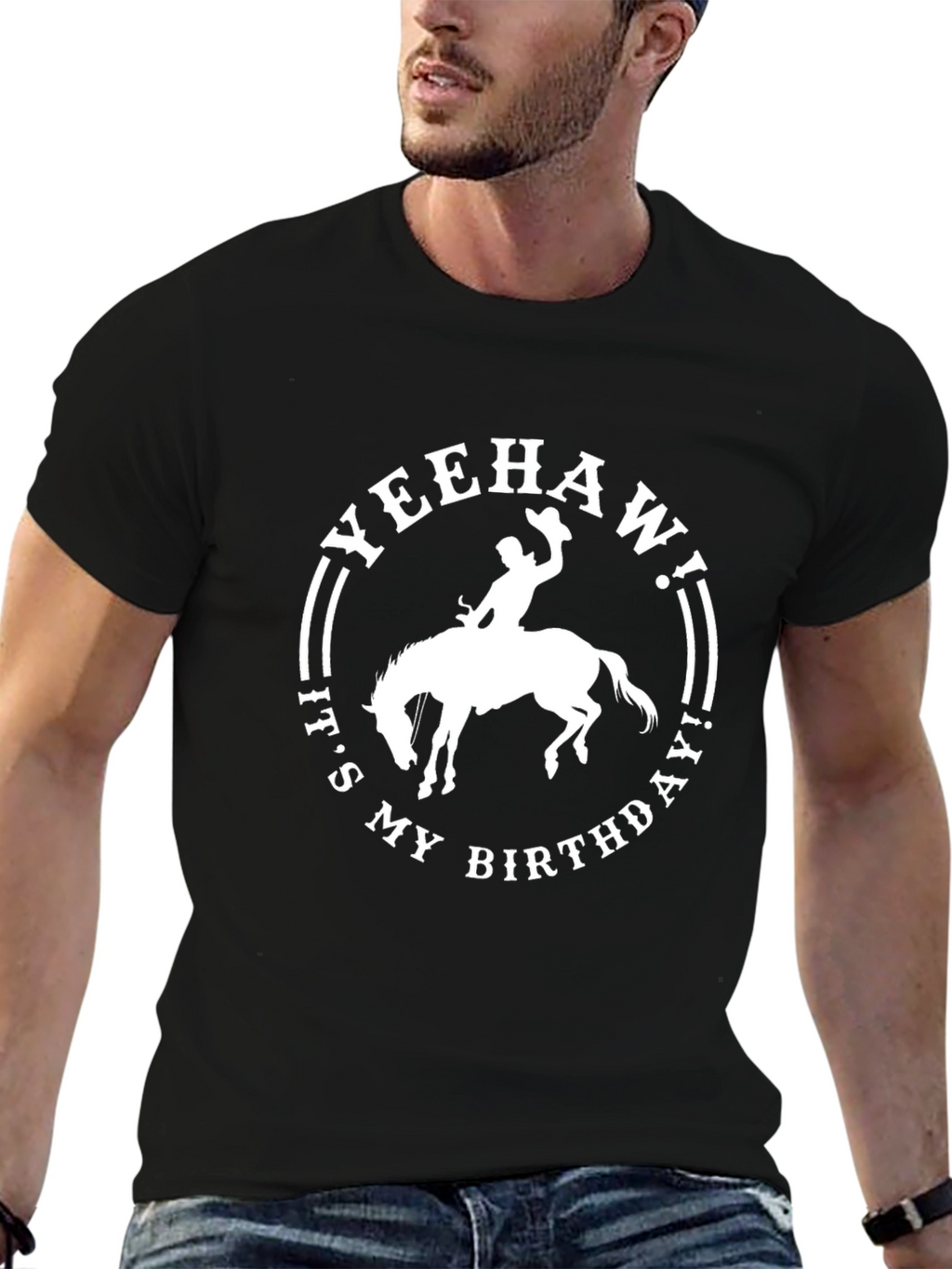 Yeehaw Birthday Cowboy Graphic T-Shirt