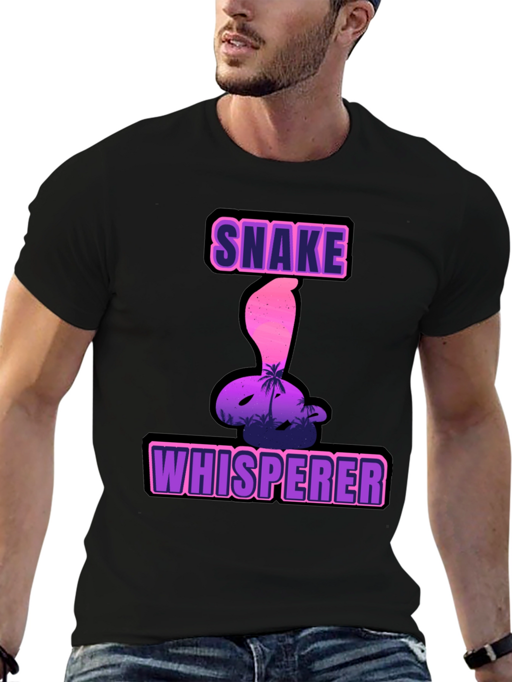 Snake Whisperer Graphic Tee - Mens Black T-Shirt