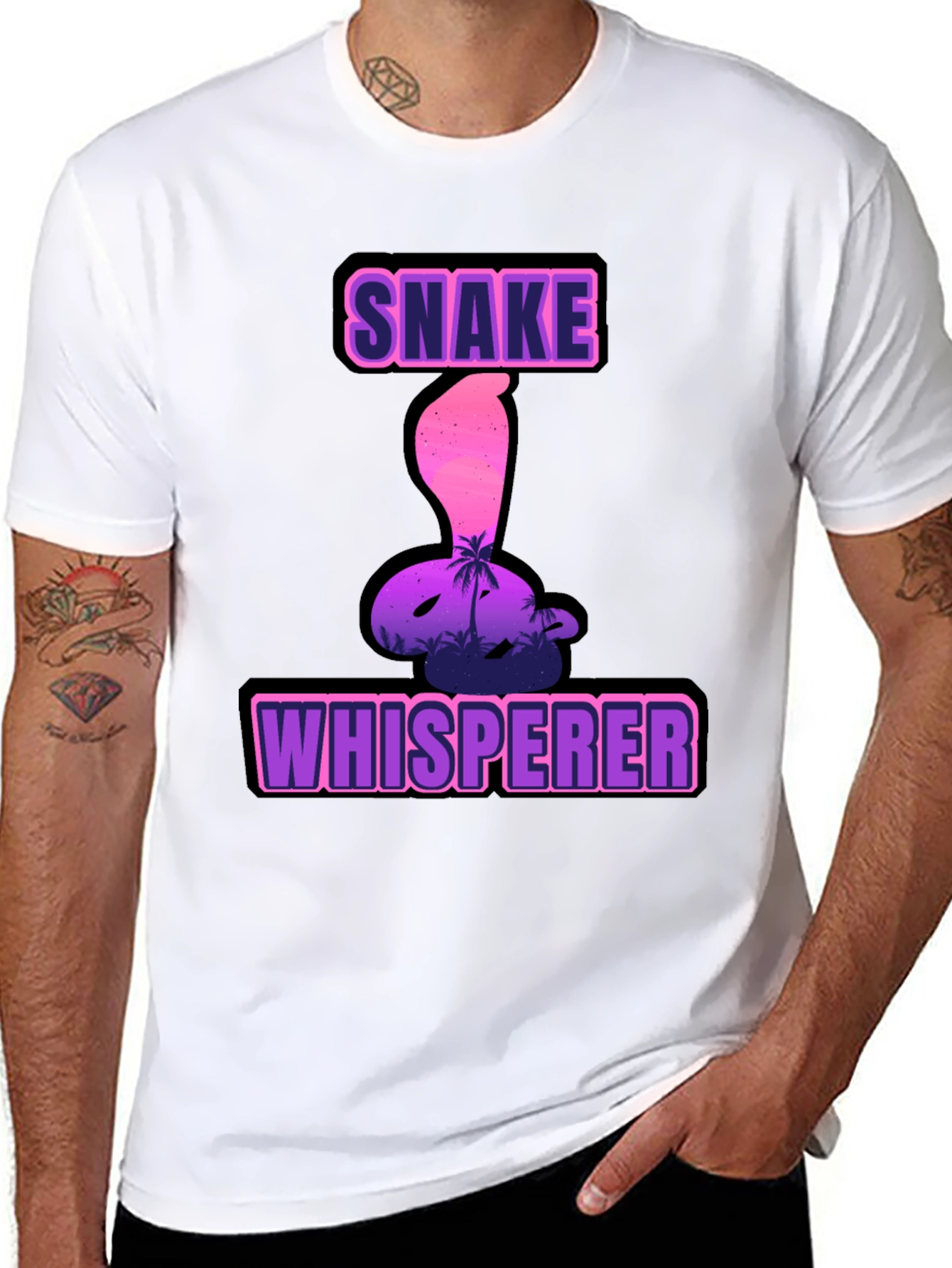 Snake Whisperer Graphic Tee - Mens Black T-Shirt