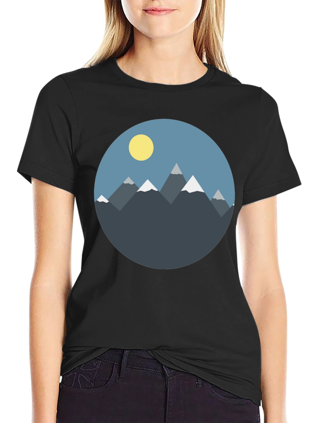 Mountain Graphic Tee - Mens Black Casual Shirt