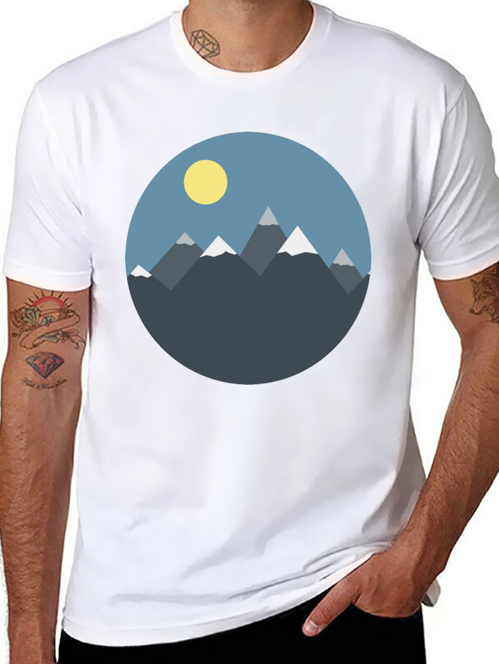 Mountain Graphic Tee - Mens Black Casual Shirt