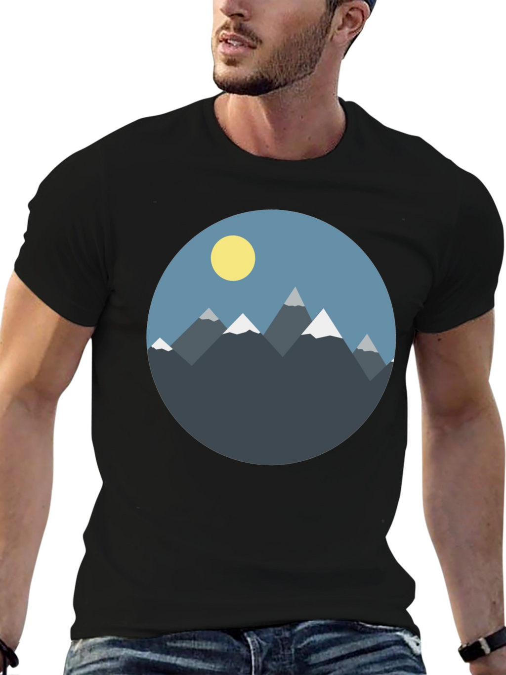 Mountain Graphic Tee - Mens Black Casual Shirt