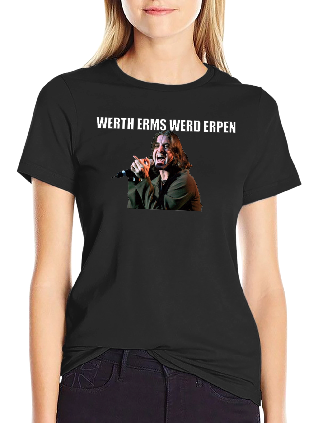 Werth Erms Werd Erpen Black Graphic Tee